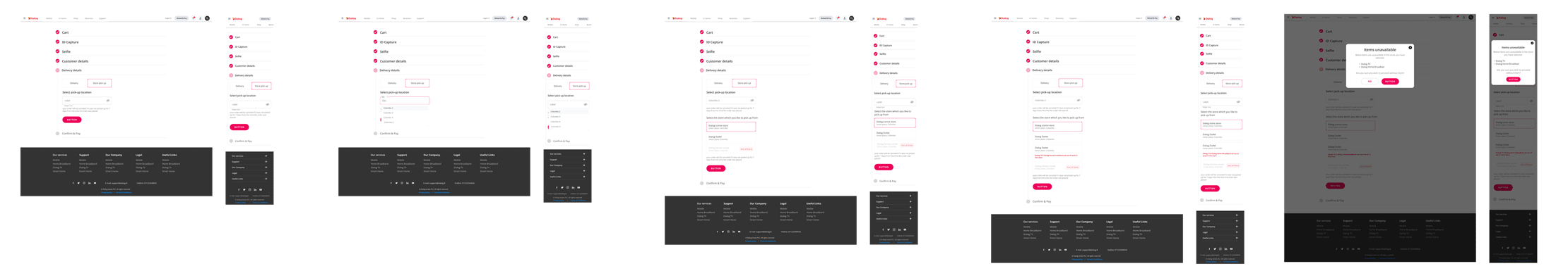 Final design: store pick-up flow